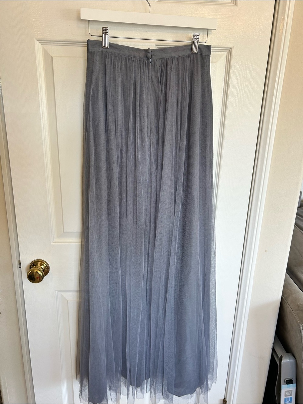 Jenny Yoo Anthropologie BHLDN Gray Tulle Maxi Skirt | Size 2 | A-Line - Picture 6 of 9